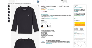 Camiseta Tommy Hilfiger Boys Basic Cn Knit L/S para Niños por 16,87€