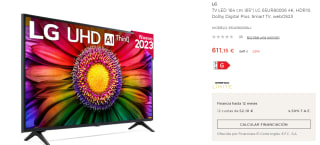 Televisor LED 164 cm (65") LG 65UR80006 4K, HDR10, Dolby Digital Plus, Smart TV, webOS23 por 611.15€