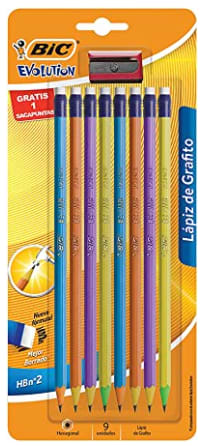 BIC Evolution Xtra-Fun de grafito: 8 lapices + 1 sacapuntas por $37