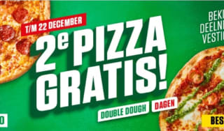 2e pizza gratis bij New York Pizza