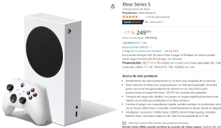 Consola Xbox Series S en amazon por 249€