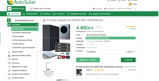 Kit Solar Aislada Litio 5600W 48V 10950kWhaño por 4,400,81€