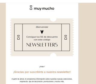 5€ de descuento para tu primera compra en Muy Mucho