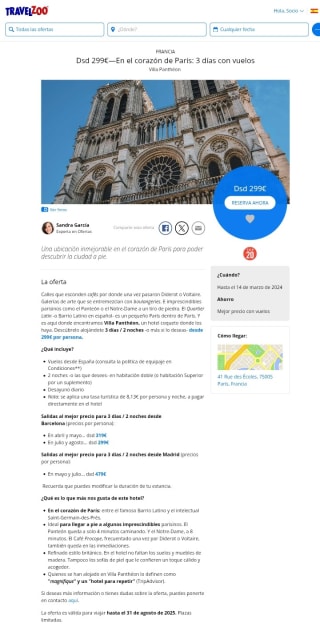 París en 3 días con Vuelos desde 299€.