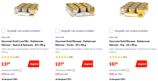 Tot 45% korting op Gourmet kattenvoer bij Bol