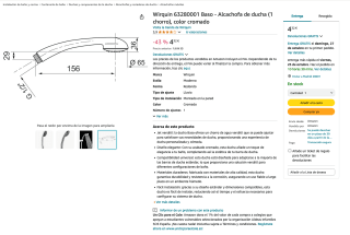 Alcachofa de Ducha Cromada Wirquin por 4,32€