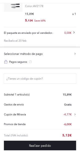 Cecotec Set de cuchillos Santoku. Filo de 2mm por 6,12€.