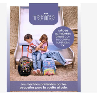 1 año de actividades gratis con compras de +70€ en Totto