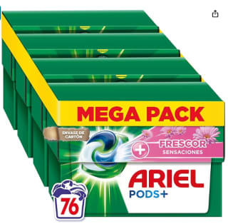 ARIEL PODS Todo en 1 Detergente Lavadora Liquido en Capsulas/Pastillas, 76 Lavados por 16.74€