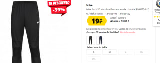 Nike Park 20 Hombre Pantalones de chándal por 19€