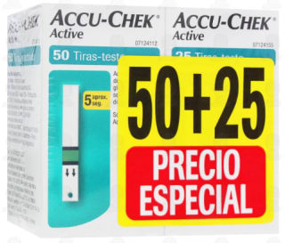 Accu-Chek Active Pack 2 Tiras Reactivas Medición de Glucosa $293 | Farmacias Guadalajara