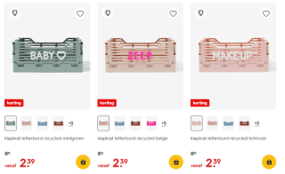 40% korting op gerecyclede kratjes bij HEMA