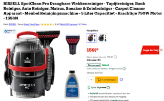 Bissell Tapijtreiniger SpotClean Professional voor €159,95 bij Bol