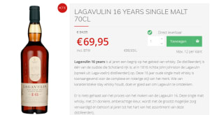 Lagavulin 16 Years Schotse whisky voor €69,95 bij Drankdozijn