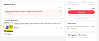 Portátil CHUWI GemiBook XPro de 14,1 pulgadas 8GB+256GB Por 156,11€