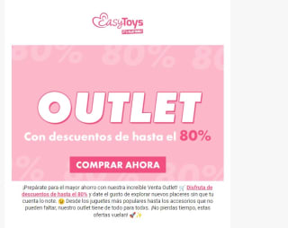 Hasta 80% descuento en el outlet de Easy toys