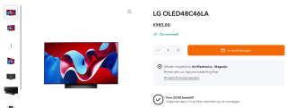 LG OLED48C46LA 48" TV voor €985 bij ArtElectronics