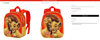 Mochila 3d pequeña el Rey León king Disney marca Karactermania naranja por 7,75€