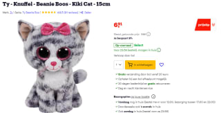 Ty Beanie Boos Kiki Cat knuffel voor €6,91 bij Bol