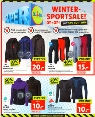 Wintersport artikelen sale bij de Lidl tot 50% korting