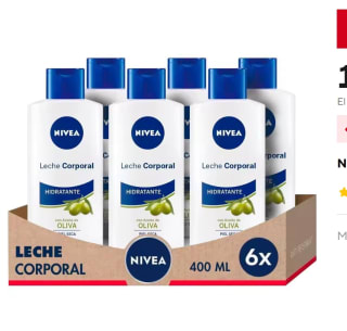 NIVEA Pack ahorro Leche Corporal Aceite de Oliva 400ml - 6 unidades por 17,57€