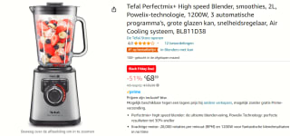 Tefal blender Perfectmix+ BL811D voor €68,89 bij Amazon