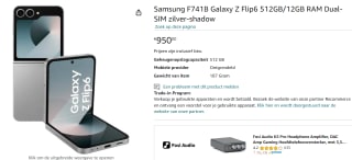 Samsung Galaxy Z Flip6, 512GB opslag Zilver voor €950 bij Amazon