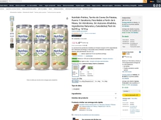 Pack 6x235g Nutribén Potitos Tarrito de Crema Patatas Puerro y zanahoria para Bebés a Partir de 6 Meses Sin Almidones por 4,54€