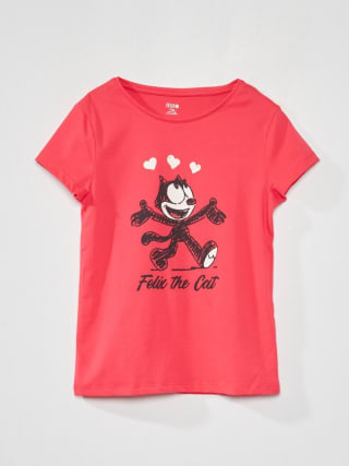 amiseta gato Félix con licencia rosa o blanca por 4€