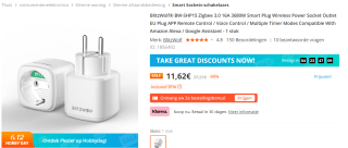 BlitzWolf® BW-SHP15 Zigbee 3.0 16A 3680W Smart Plug voor €11,62 bij Banggood