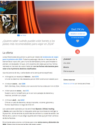 Vuelos desde 27€ i/v