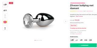 Bijna gratis buttplug bij besteding vanaf €60 bij EasyToys