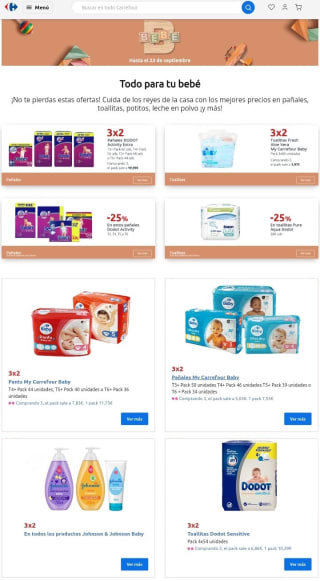 3×2 Especial Bebés en Carrefour.