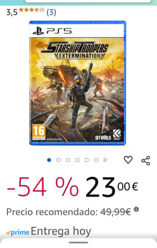 Starship Troopers Extermination PS5 por 21,56€.