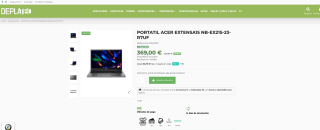 Portátil Acer Axtensa 15 Ryzen 5 7520 8GB 512GBFHD NB-EX215-23-R7UF por 369€