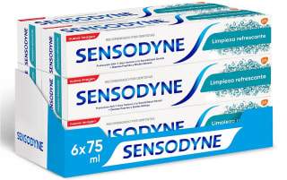 6 Pastas Dentales Sensodyne Sensibilidad refrescante 75ml por 14,55€