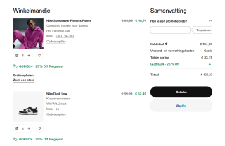 25% korting op aankopen vanaf €50 voor Nike Members