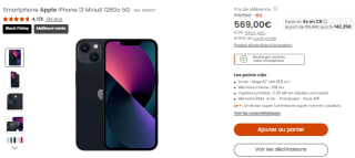 iPhone 13 de 128Go à 569€
