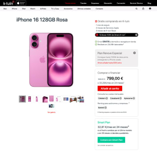 iPhone 16 128GB por solo 799€