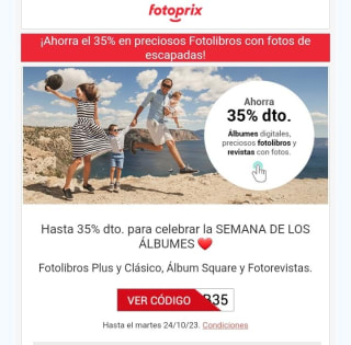 -35% Álbumes digitales, Fotolibro y Revistas.