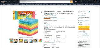 Lot de 16 Chiffons de Nettoyage en Microfibre Spontex à 11,80€