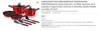 Batería de Cocina apta para Inducción, sin PFOA de Aluminio por 93.13€