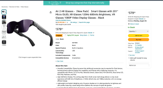 Gafas AR RayNeo Air2 pantalla 201" Micro OLED 120Hz 600nits Brillo 1080P por 364,95€