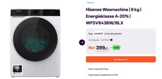 Hisense Wasmachine | 8 kg voor €399 bij Ibood