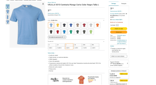 Camiseta VELILLA 5010 manga corta para Hombre por 3,59€