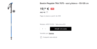 Baston plegable de aluminio Columbus outdoor Tra7075 por 19.99€