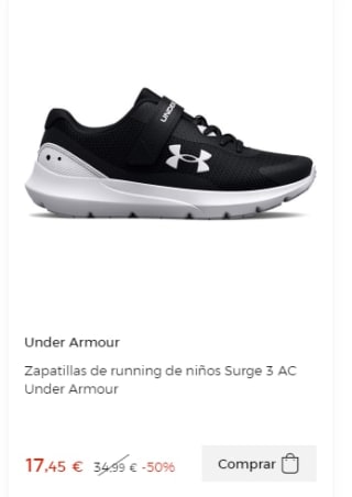 Zapatillas Running Under Armour desde solo 14,95€