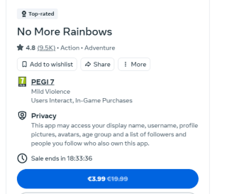 No More Rainbows voor €3,99 bij Meta Quest