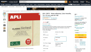 APLI 10975 - Notas Adhesivas Pack de 100 por 0,50€