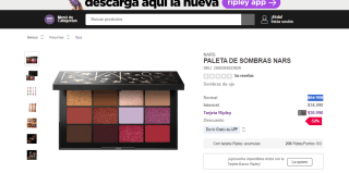 Paleta de sombras Nars por $30.990